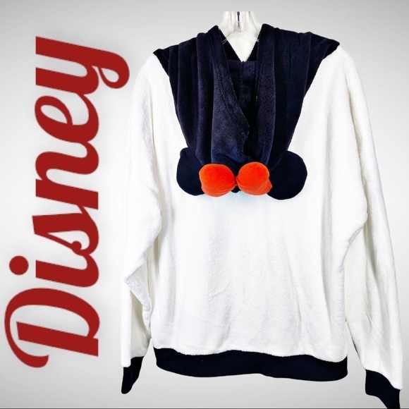 DISNEY Minnie Mouse White Fleece Hoodie w/Bow & Ears, Size Medium (8-10) - Picture 4 of 10